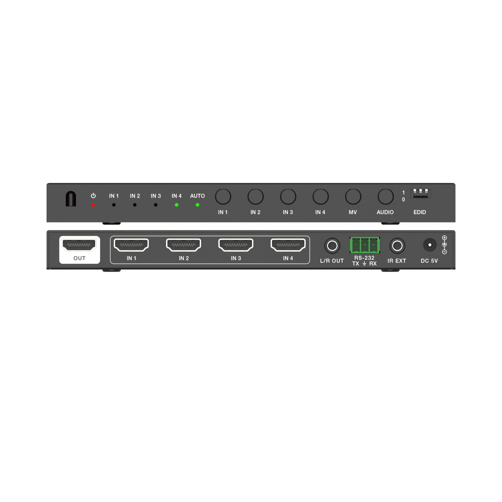 Multivisor HDMI 4x1 | 4K@30Hz | Vista Cuádruple | Cambio Automático/Manual | Control IR 