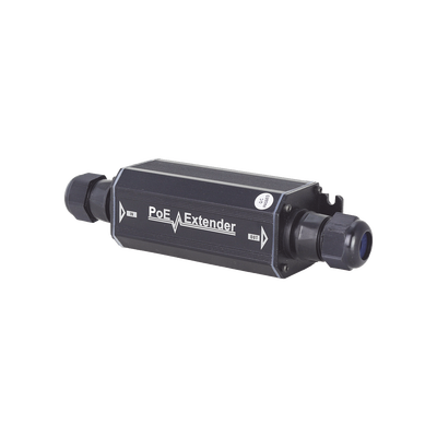 Extensor PoE / 100 Metros / Intemperie (IP66) / 60 Watts / 1 Puerto de Entrada / 1 Puerto de Salida PoE / No requiere alimentación.
