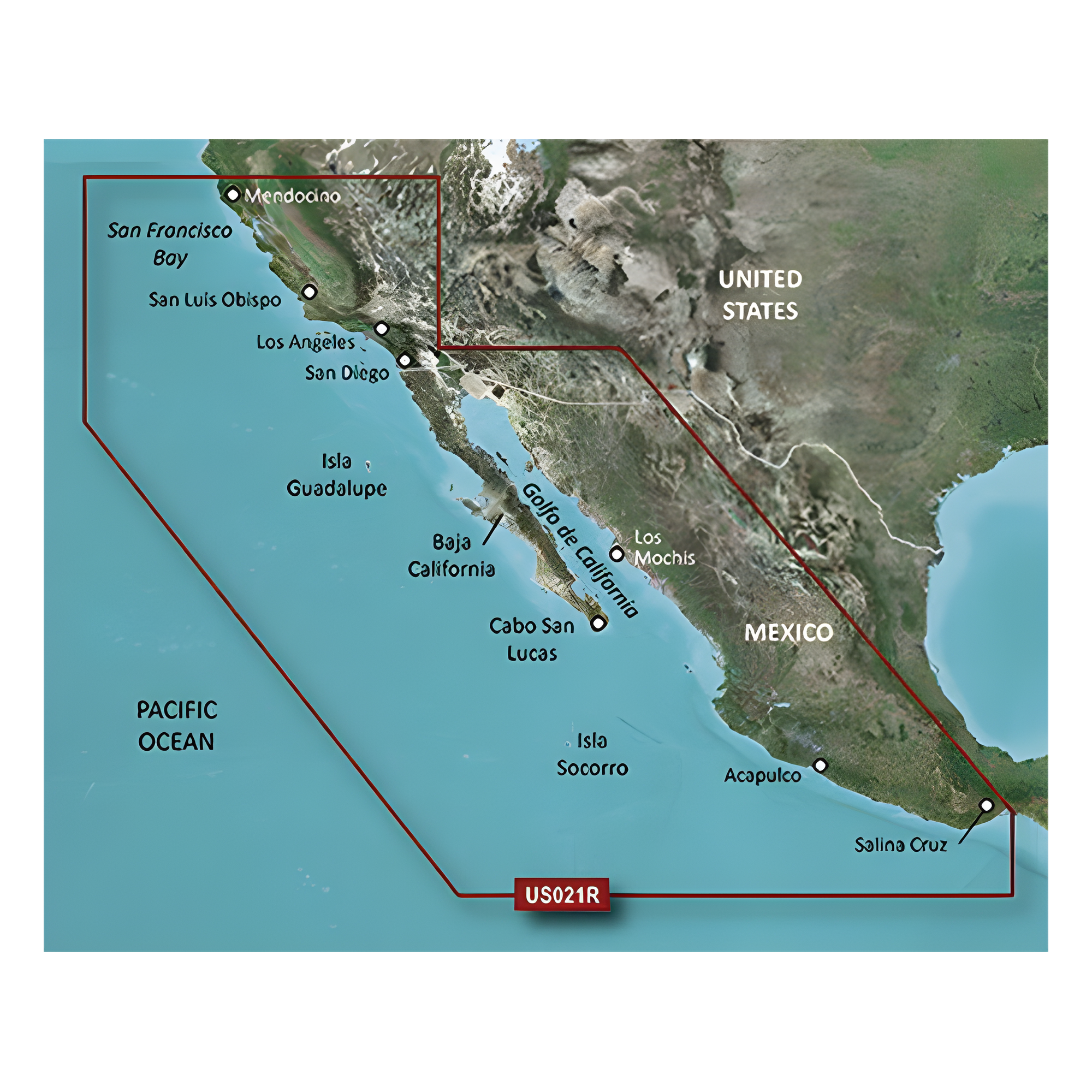 Mapa HXUS021R California - México. — GARMIN · SKU 10-C0722-20