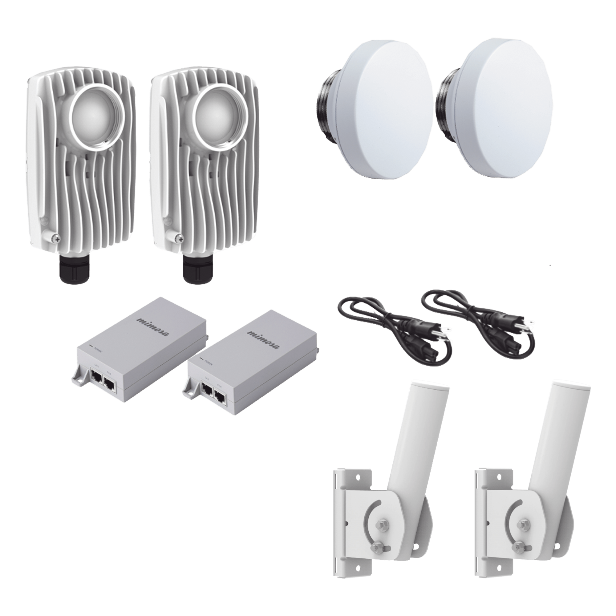 Kit de radios inalámbricos / 1.75 Gbps PTMP / 2.0 Gbps PTP / 4.9-6.4 GHz / IP67 / 12 dBi / PoE incluido