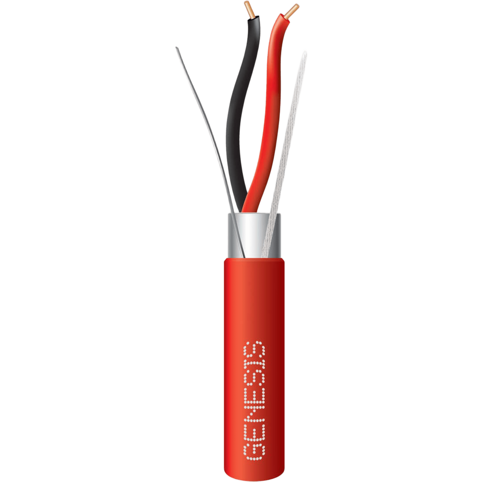 Bobina de 305 Metros (1000 Pies) de Alambre / 2 x 16 AWG / Riser / Para Aplicaciones de Incendio FPLR / Blindado Sólido Color Rojo