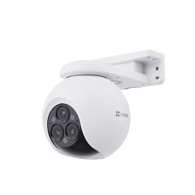 Cámara PT / Wi-Fi / Triple Lente / Panorámica 360° / Resolución 2k+ / Visión Nocturna a color / IA Detección de Humanos y Vehiculos / Alarma con Sirena y Luz / IP67 — EZVIZ · SKU CS-H80F