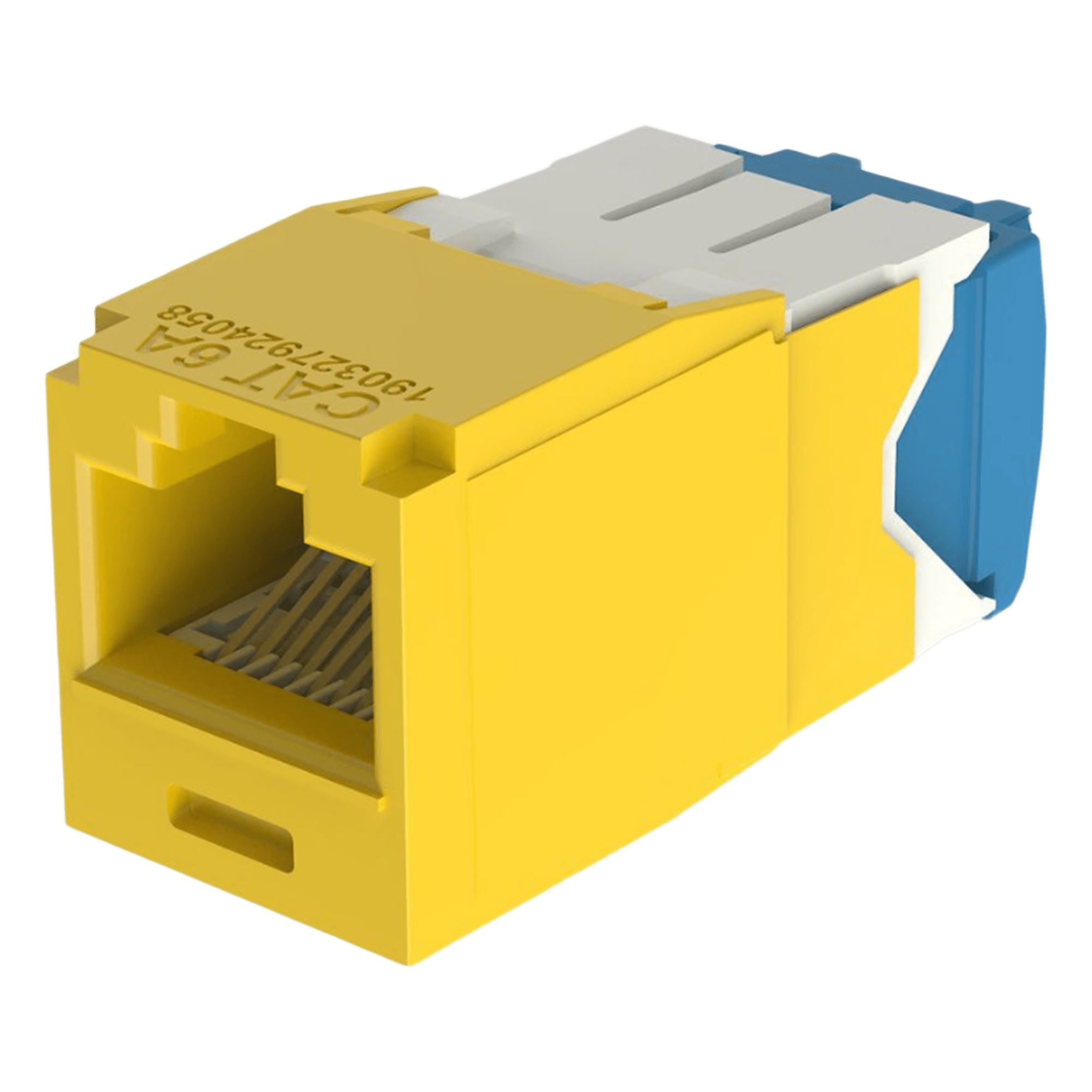 Conector Jack RJ45 Estilo TG, Mini-Com, Categoría 6A, de 8 Posiciones y 8 Cables, Color Amarillo — PANDUIT · SKU CJ6X88TGYL