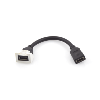 Adaptador HDMI con Pigtail Hembra-Hembra, Para Vídeo 720, 1080p, 4K UHD Compatible con Faceplates MAX Siemon de 2 Salidas, Color Blanco