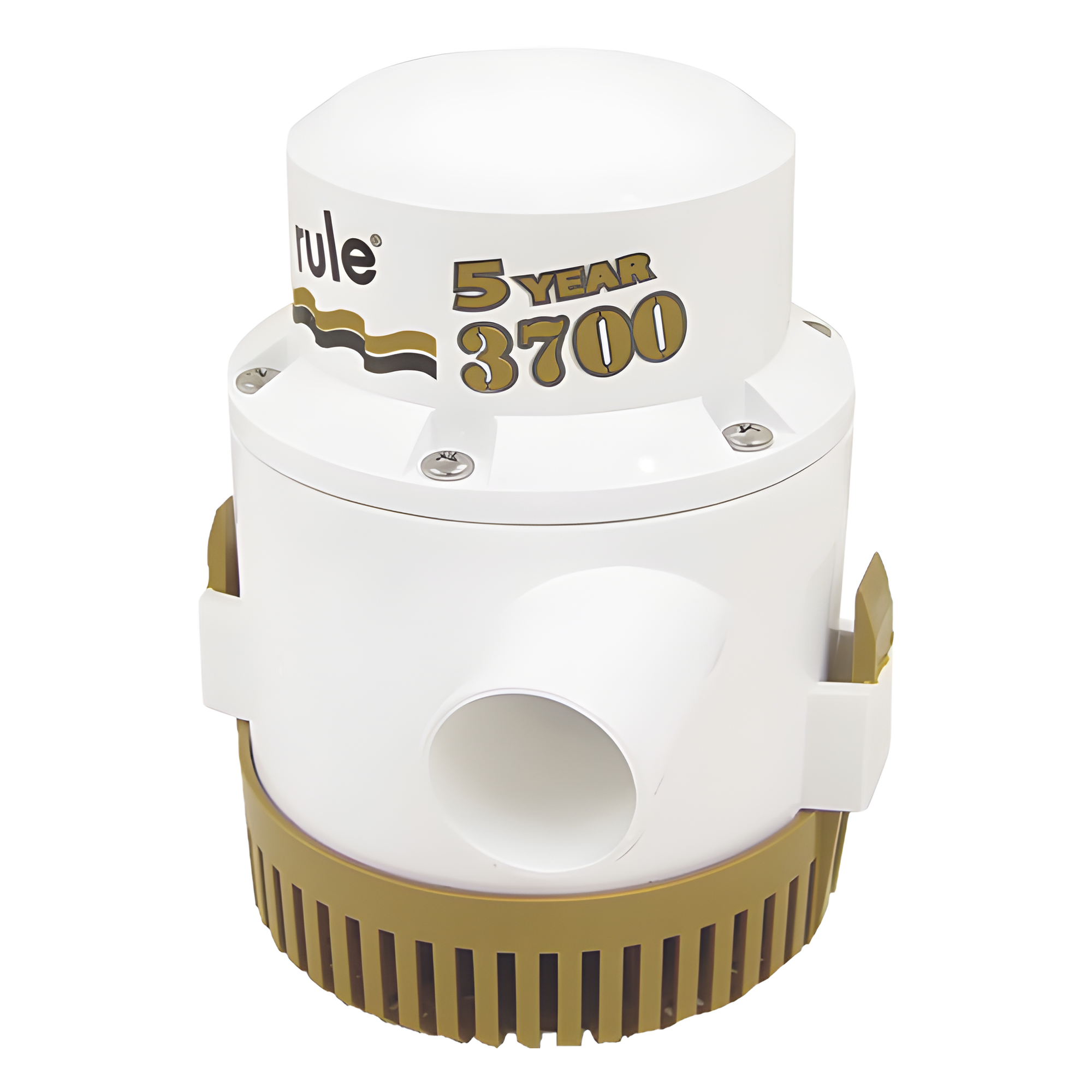 Bomba sumergible de achique / 3700 GPH / 12 VCD / Motor compacto / Eje acero inoxidable / Protección térmica TCO — RULE · SKU 13A