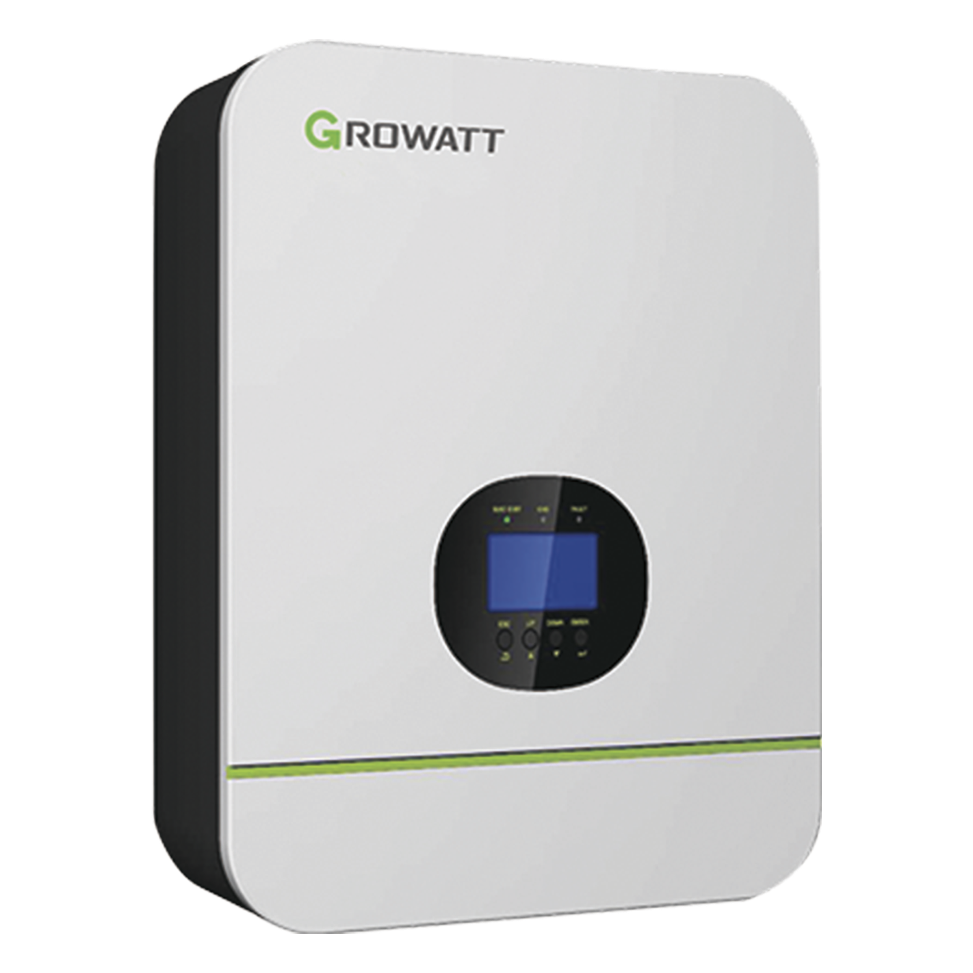 Inversor Cargador 3kW Compatible con Baterías de Litio, Monitoreo Remoto y Sincronización para Mayor Potencia, Operación 48Vcc — GROWATT · SKU SPF3000TLLVM48P