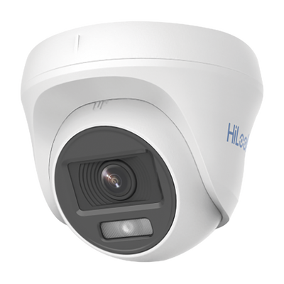 Turret TURBOHD 1080p / Imagen a Color 24/7 / Lente 2.8 mm / ColorVu Lite / Luz Blanca 20 mts / Uso en Interior / Policarbonato — HiLook by HIKVISION · SKU THC-T129-P