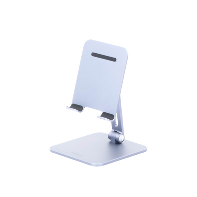 Soporte de Aluminio para IPad & Tablet | Plegable |Angulo Ajustable de 180° y 270° | Base Antideslizante | Protección de Silicona | Amplia Compatibilidad con dispositivos de 7.9'' a 12.9'' | Aluminio Solido | Color Gris
