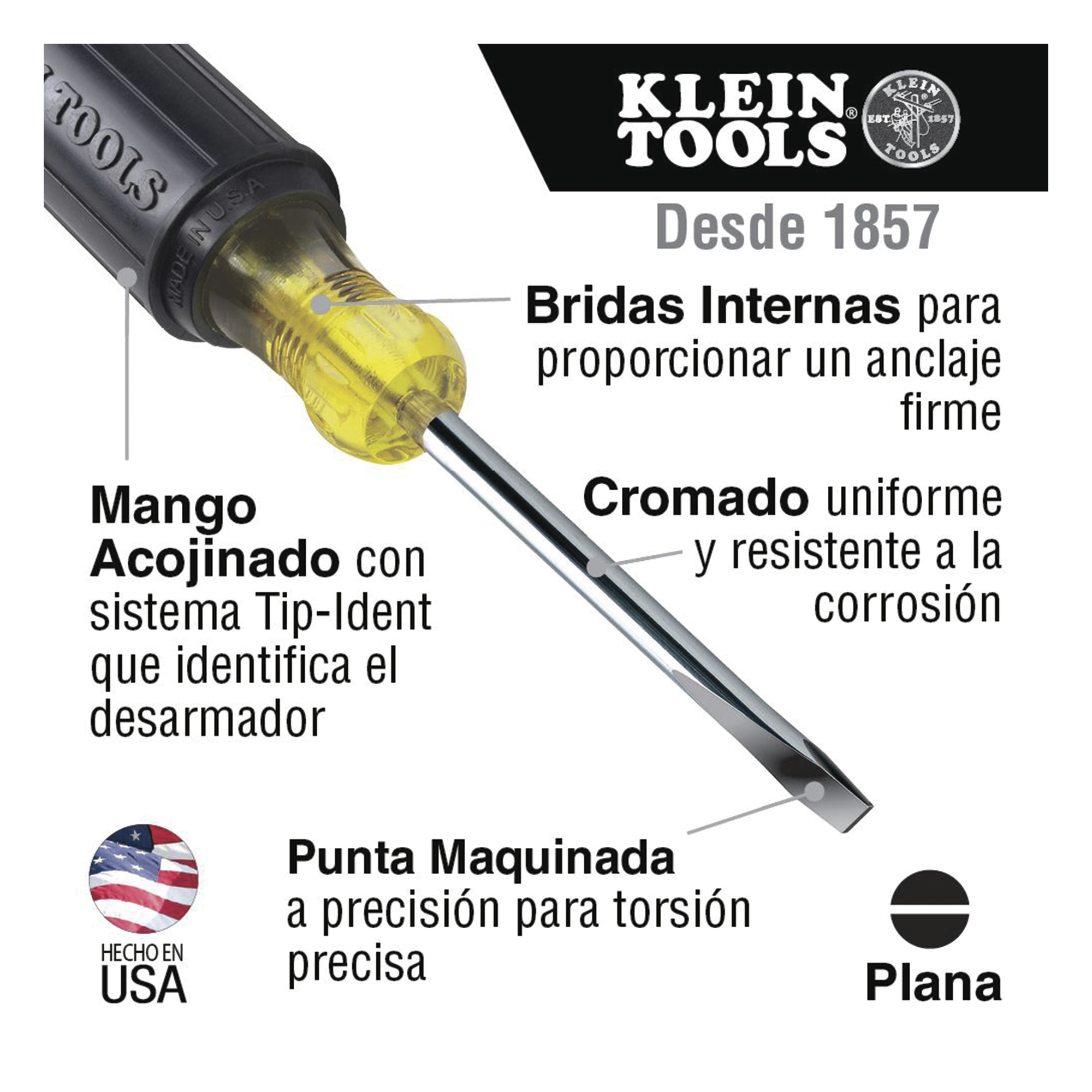 Juego de desarmadores de punta ranurada y Phillips de 4 piezas.