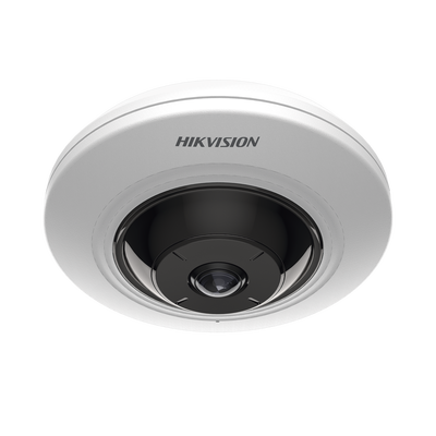 Mini Fisheye IP 5 Megapixel / Panorámica 180° - 360° / 8 mts IR / Interior / PoE / HEOP / ACUSENSE / Detección Facial / Microfono Integrado — HIKVISION · SKU DS-2CD3956G2-IS(U)