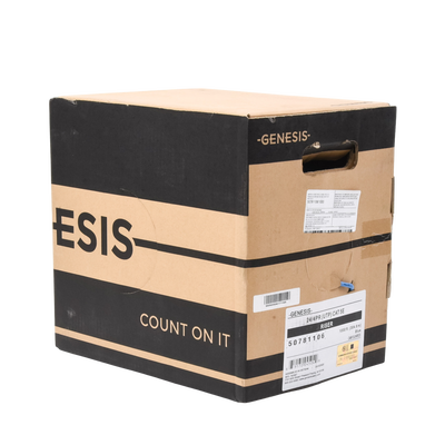 Bobina de 305 Metros (1000 Pies) Cable Par Trenzado Nivel 5 (CAT 5e) / CMR / Color Azul / 4 Pares de Conductores Sólidos de Cobre AWG 24 / Para Aplicaciones de CCTV, Redes de Datos, IP Megapixel, Control RS485