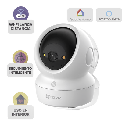 Cámara PT Wi-Fi / 4K (8 Megapíxeles) / Audio de Dos Vías / Visión Nocturna Inteligente en Color / Detección Humana / Detección de Mascota / Llamada a la App con un toque / Almacenamiento en MicroSD y Nube