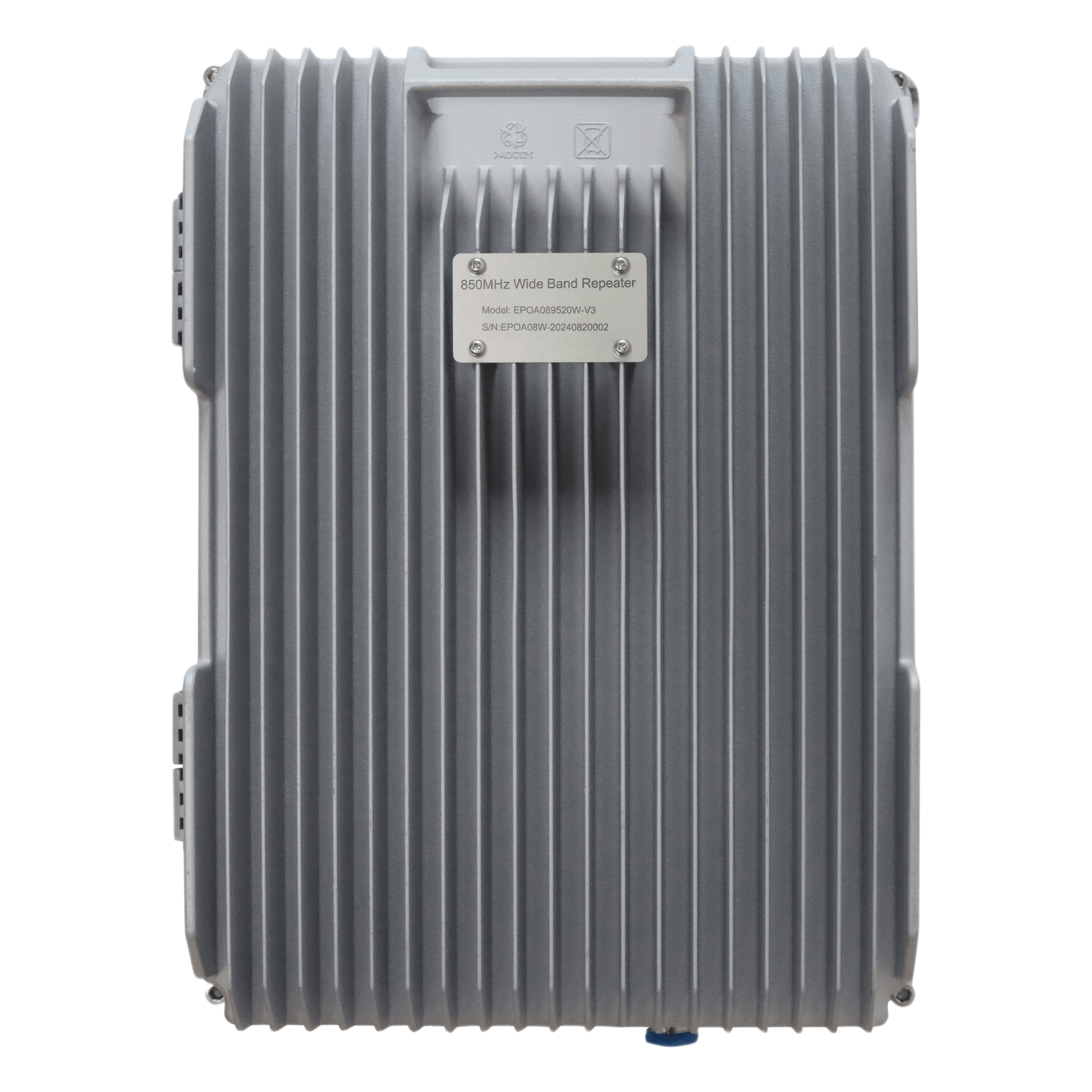 COBERTURA DE HASTA 5 km / Amplificador de Señal Celular / Banda 5, 850 MHz / 20 Watts de Potencia / Banda Ancha Multioperador / Protección Autoexcitación / Monitoreo USB / Gabinete IP65.
