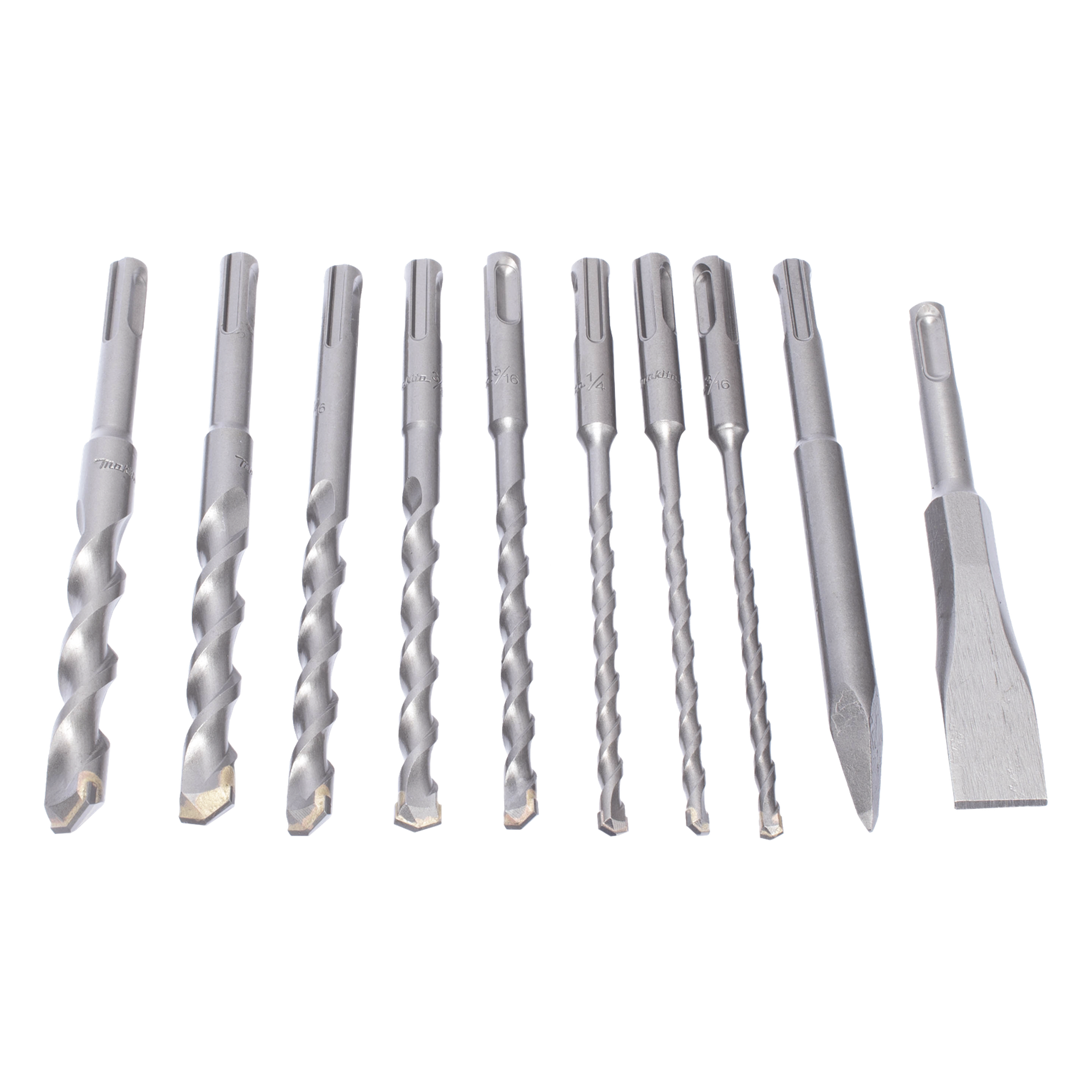  Juego con 10 piezas de brocas y cinceles SDS PLUS — MAKITA · SKU D-45820