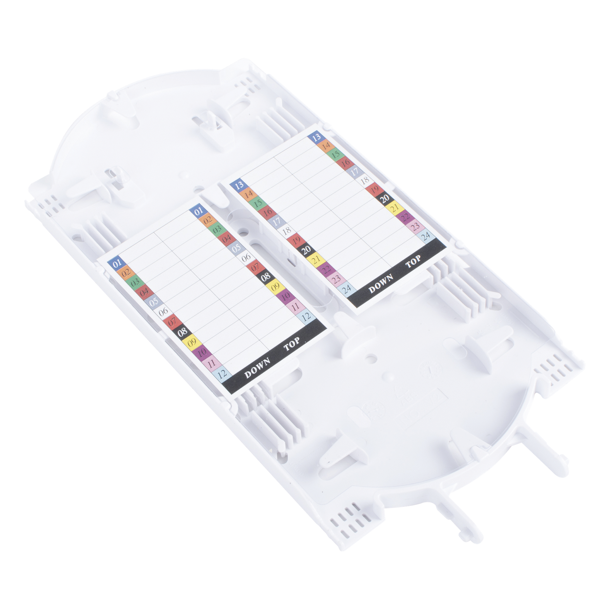 Charola de Empalme para Fibra Óptica, 24 Empalmes, para Uso con FOSC-220J-A104 — FIBERHOME · SKU FOST-220J-A104
