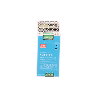 Fuente de Poder Industrial / Riel DIN / 240W / 24Vcc / 10A / Entrada 90-264Vca / Eficiencia 88.5% / Sin Ventilador