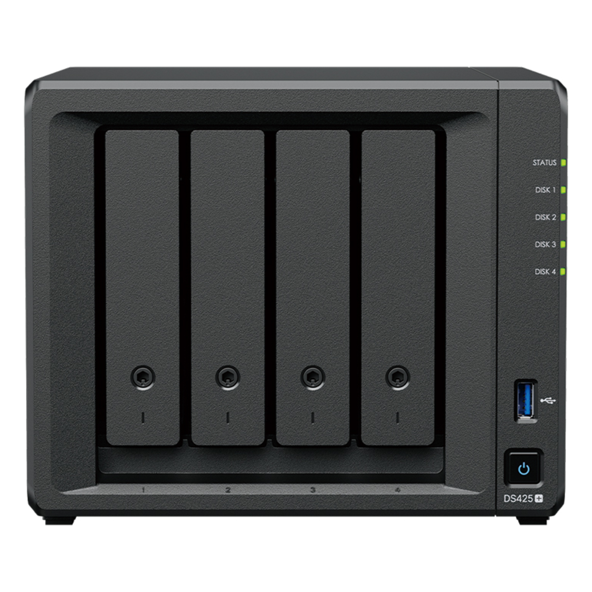 NAS 4 Bahías / Intel Celeron J4125 2.7 GHz / 2 GB DDR4 Expandible / 2.5GbE + 1GbE / 2 Ranuras M.2 NVMe / Hasta 80 TB