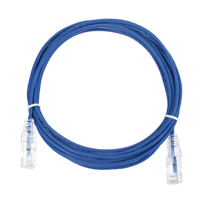 Cable de Parcheo Slim UTP Cat6 - 3 Metros (9.84 Pies) Azul Diámetro Reducido (28 AWG) — LINKEDPRO BY EPCOM · SKU LP-UT6-300-BU28