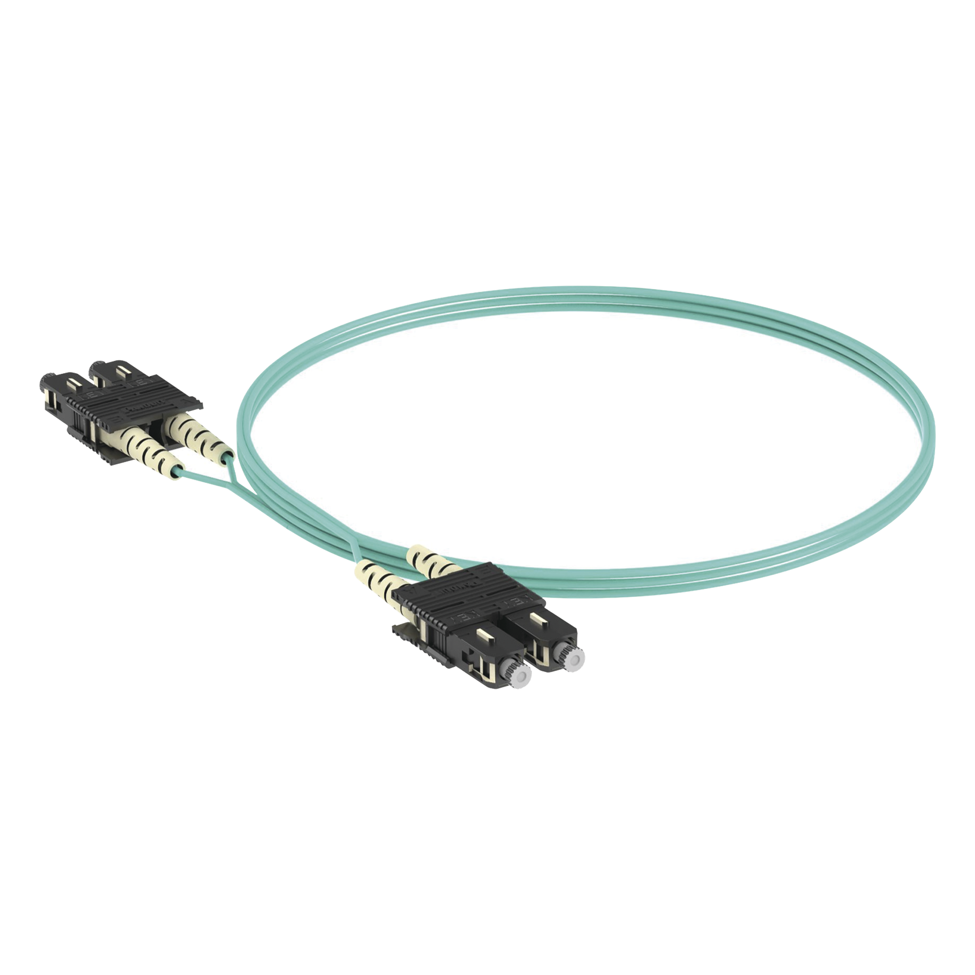 Jumper de Fibra Optica Multimodo 50/125 OM3, SC-SC Duplex, OFNR (Riser), Color Aqua, 2 Metros (6.56 Pies) — PANDUIT · SKU FX23RSNSNSNM002