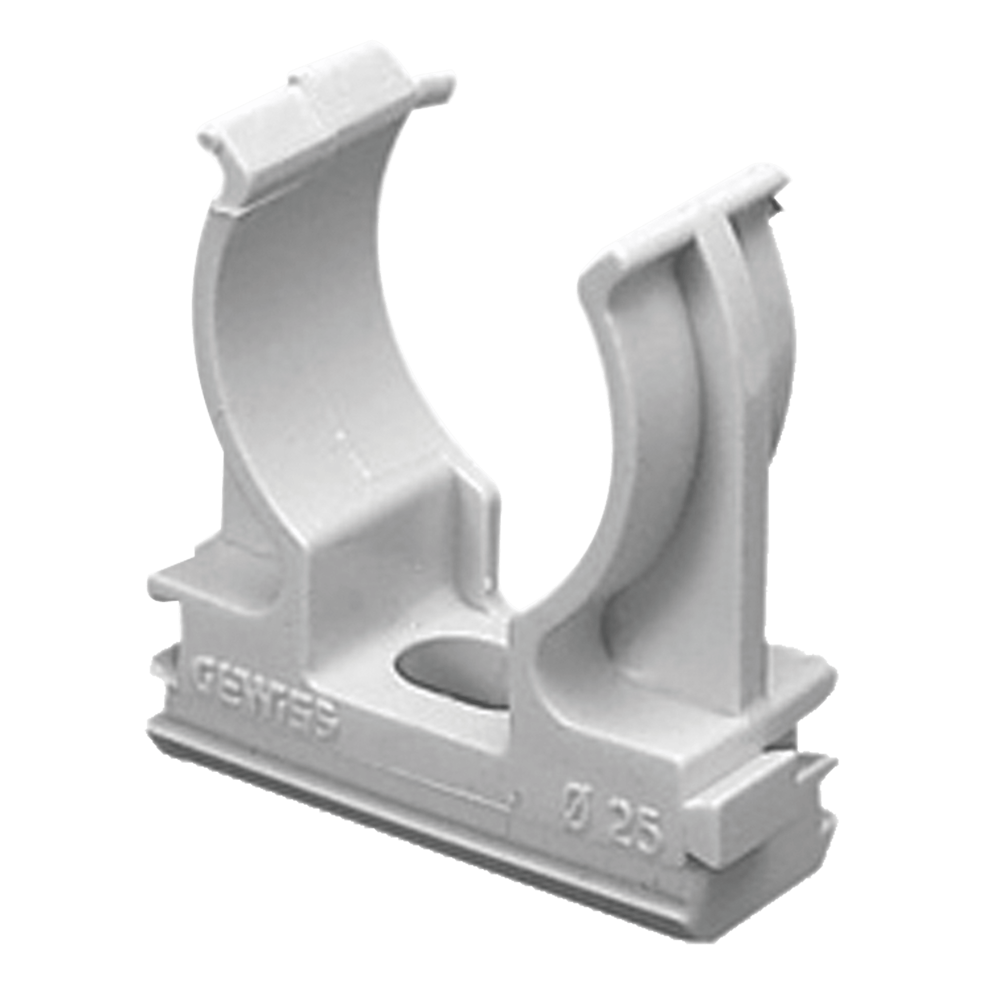 Soporte de presión (Abrazadera), PVC Auto-extinguible, abierto para tubería de 50 mm — GEWISS · SKU GW-50-629