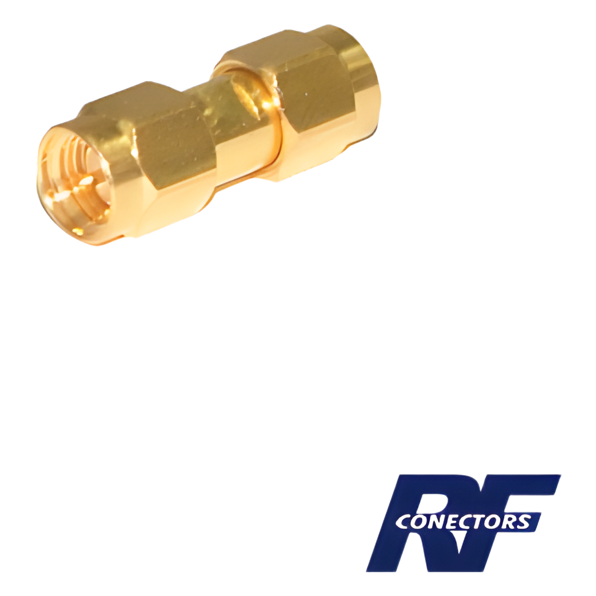 Adaptador Tipo Barril, de Conector SMA Macho a SMA Macho, Oro/ Oro/ Teflón.â€‹ — RF INDUSTRIES,LTD · SKU RSA-3403-1