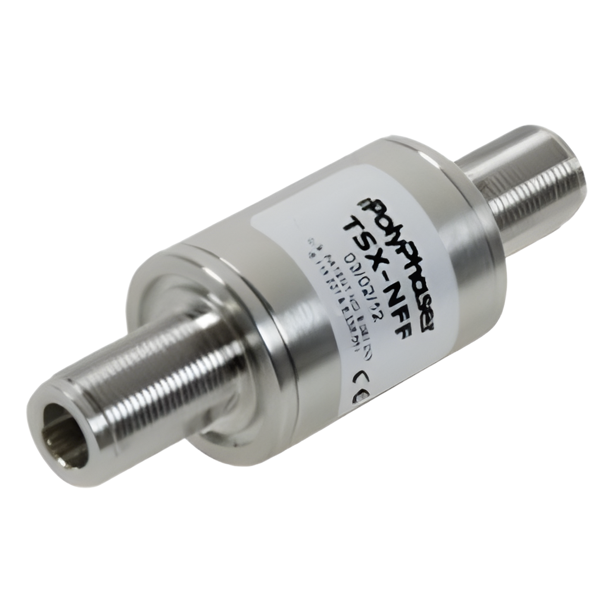 Protector Coaxial RF Bidireccional / 698-2700 MHz / 750W / Conectores N Hembra / Bloqueo DC / IP67 — POLYPHASER · SKU TSX-NFF
