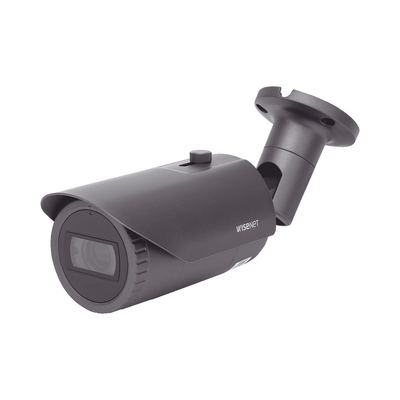 Cámara IP Tipo Bala Antivandálica 5 Megapíxel / Lente Varifocal 3.2 - 10mm / IR 30M / WDR 120db / IP66 / H.265 & WiseStream — HANWHA VISION · SKU QNO-8080R