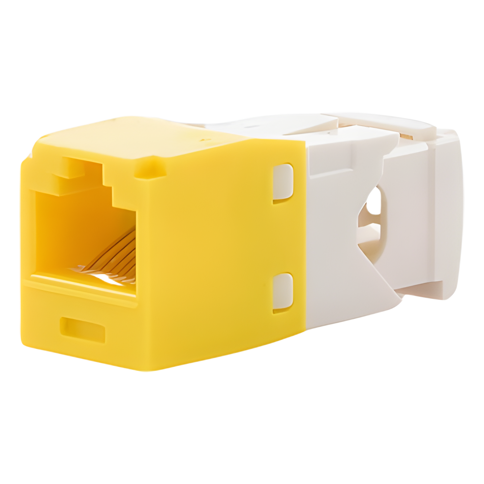 Conector Jack RJ45 Estilo TG, Mini-Com, Categoría 6, de 8 Posiciones y 8 Cables, Color Amarillo