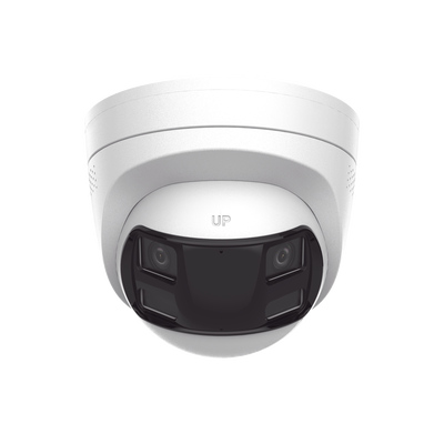 [Dual Light] Turret IP 6 Megapixel / Imagen Panorámica 180°/ PoE / Micrófono y Bocina Integrado / Exterior IP67 / Audio Bidireccional / Alarma Visual y Auditiva Integrada / Smart Supplement Light / Micro SD 512 GB
