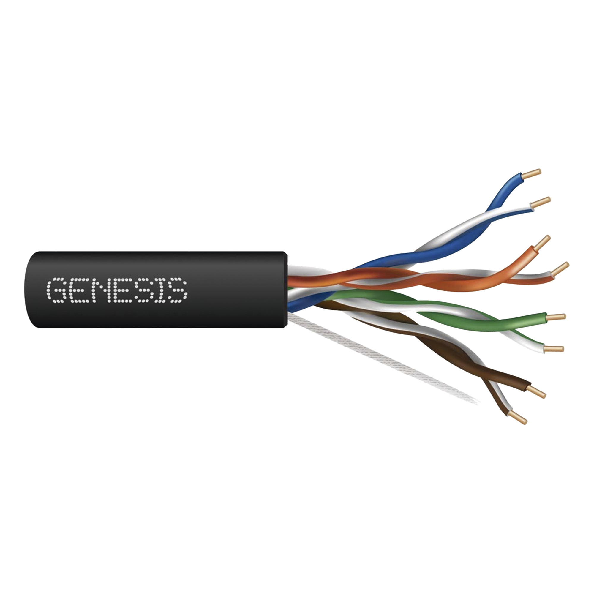Bobina de Cable de 305 Metros (1000 Pies) UTP Cat6 RISER / Color Negro / UL, CMR SPNLS, Probado a 350 Mhz / Para Aplicaciones de CCTV, Redes de Datos, IP Megapixel, Control RS485 — GENESIS · SKU 6360-1108
