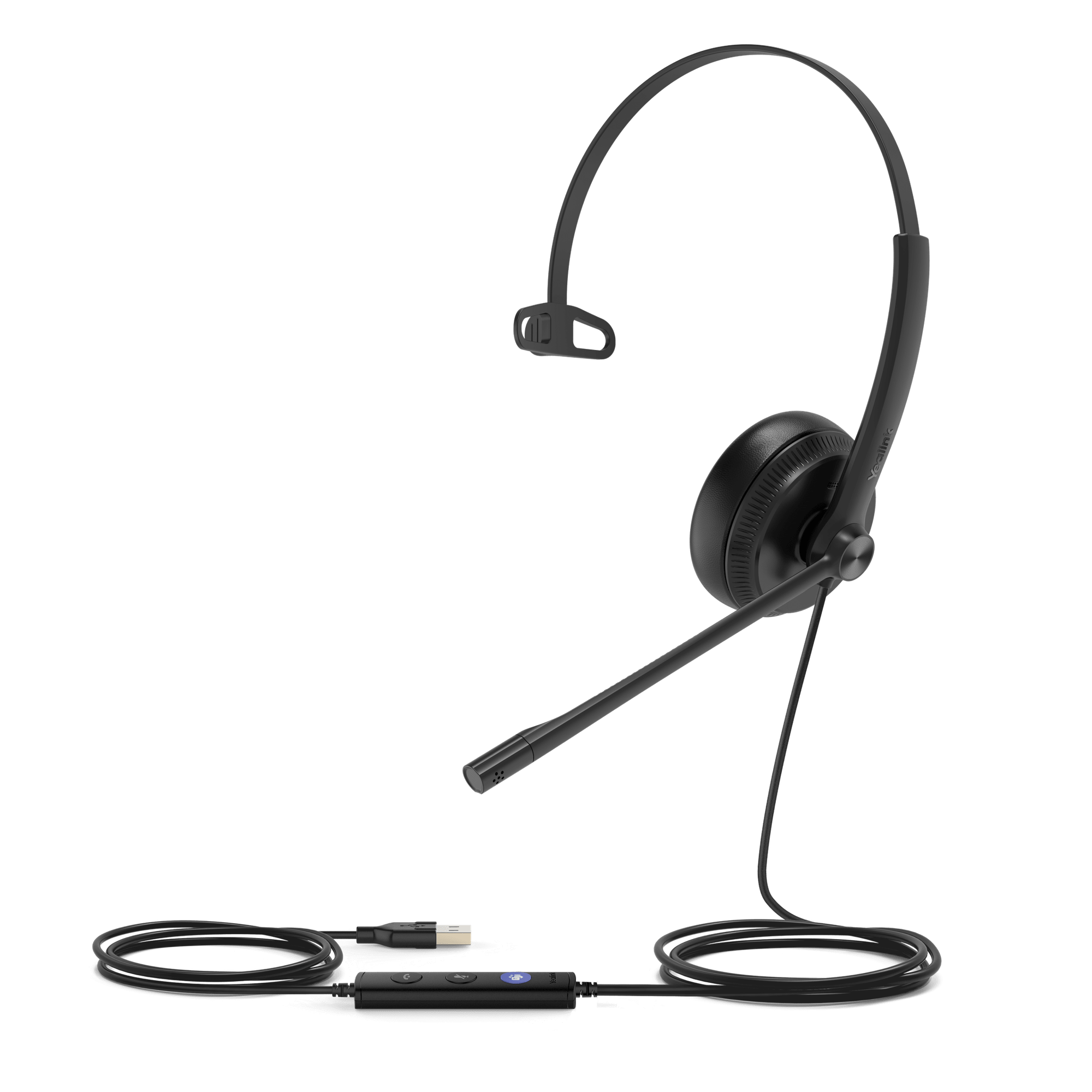 Diadema Alámbrica UH34 Mono de Yealink Certificada con Microsoft Teams con Almohadillas de Cuero — YEALINK · SKU UH34-MONO-TEAMS