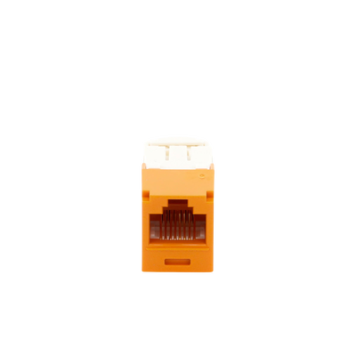 Conector Jack RJ45 Estilo TG, Mini-Com, Categoría 6, de 8 Posiciones y 8 Cables, Color Naranja