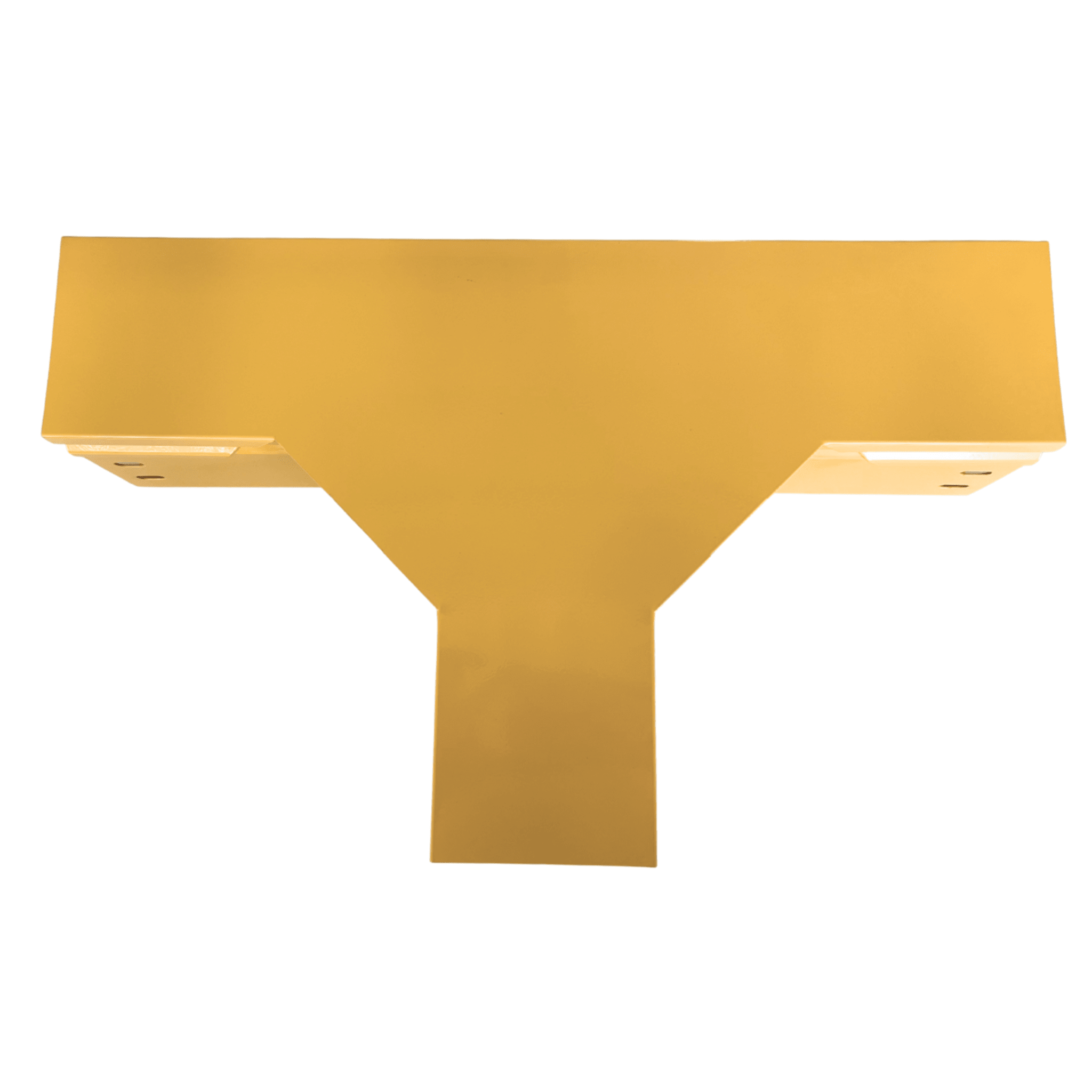 Charola T Horizontal para Fibra Óptica / Aluminio 4" x 4" / Radio de Curvatura 8" / Recubrimiento Epóxico Amarillo / Incluye Tapa y Accesorios