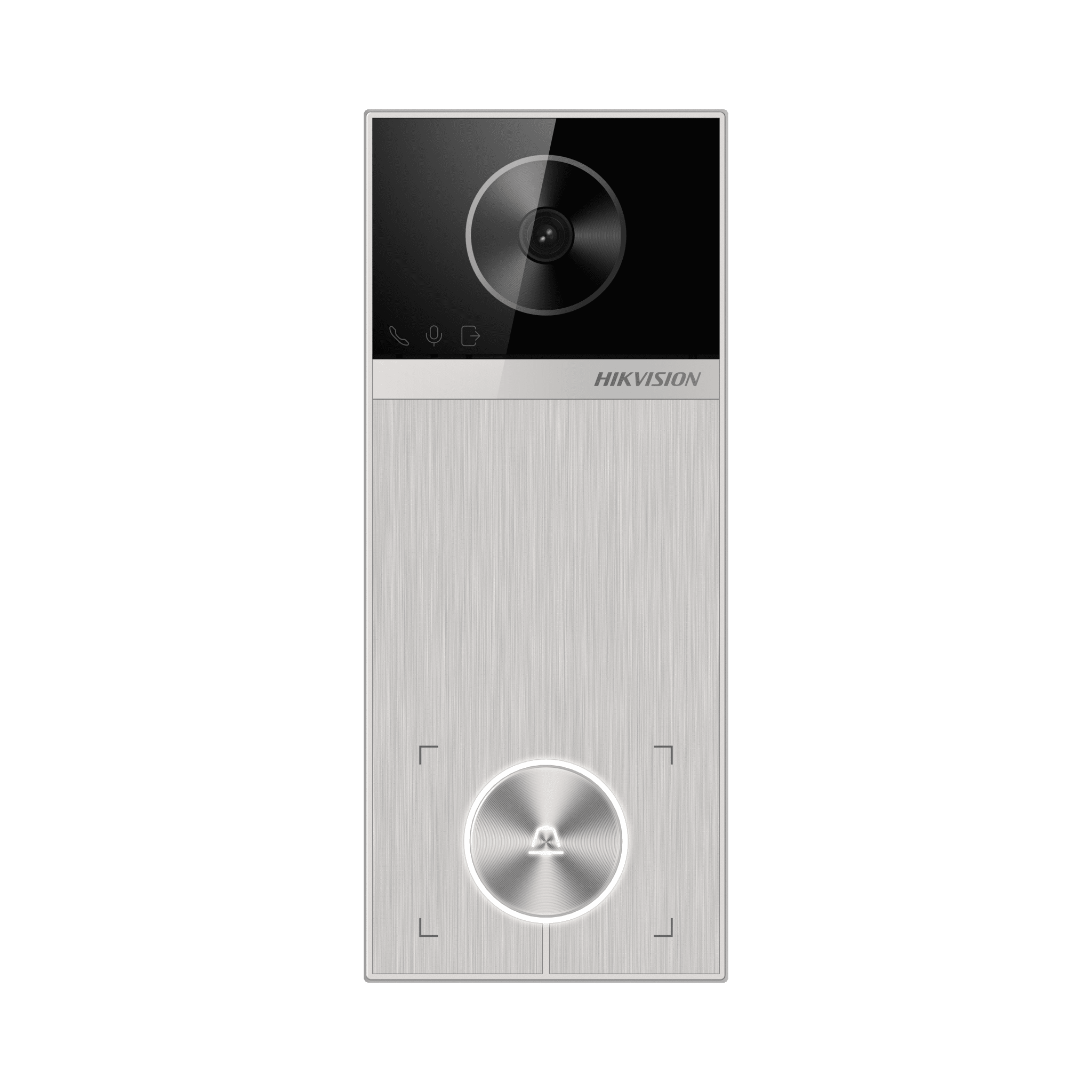 Videoportero / 4 Megapixel / Ángulo de Visión 150° / Control de 2 Cerraduras / Desbloqueo por Tarjeta, Hik-Connect y Estación Interior / IP65 / PoE IEEE802.3at / Compatibilidad ONVIF / H.265