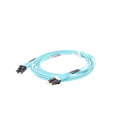 Jumper de Fibra Optica Multimodo 50/125 OM4, LC-LC Duplex, OFNR (Riser), Color Aqua, 3 Metros (9.84 Pies)