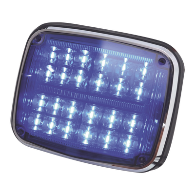 Luz de advertencia de 8 X 6", Color Azul, SAE, IP67, Ideal para Ambulancias