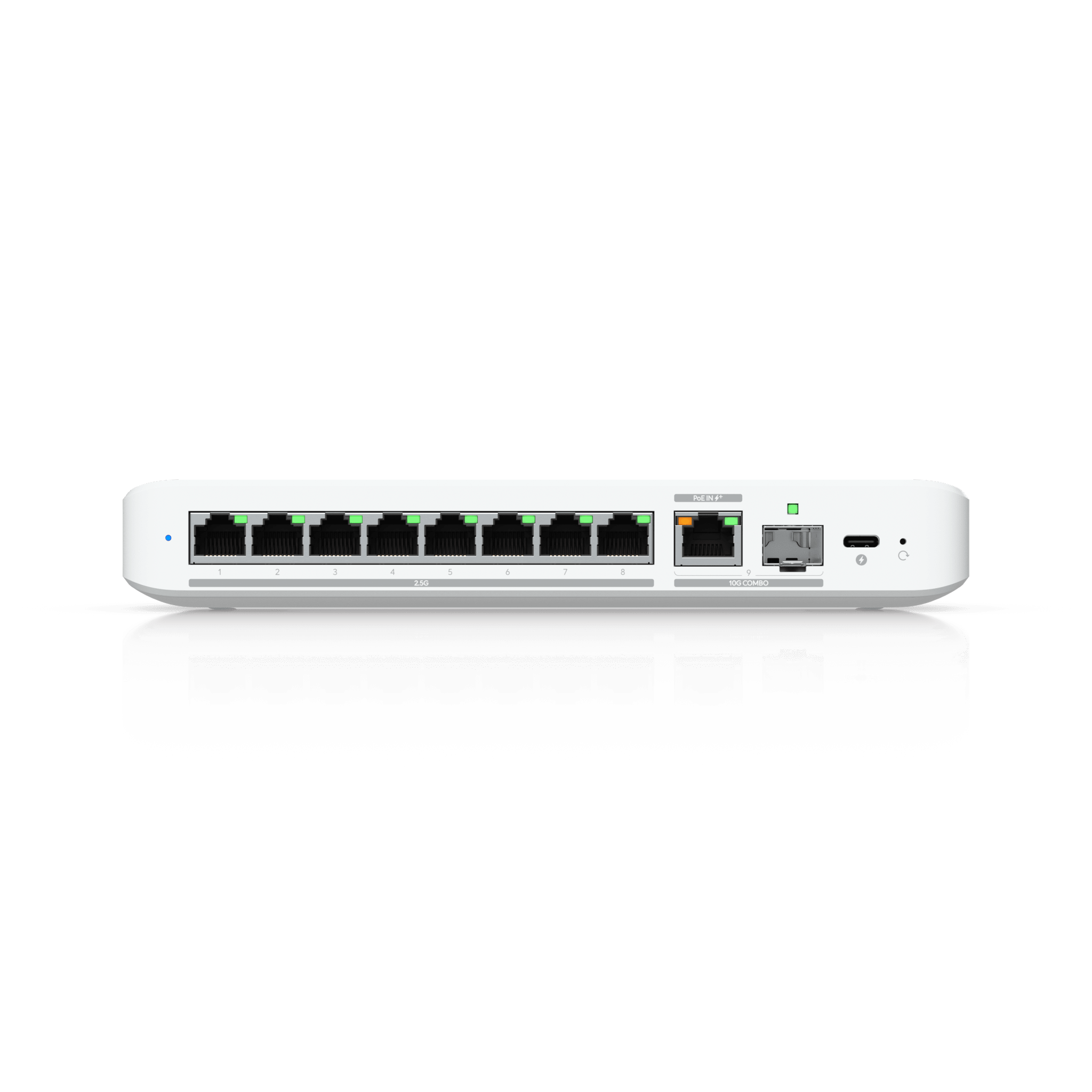 USW Flex 2.5G Switch de 8 Puertos 2.5GbE, con un Puerto de Enlace Ascendente Combinado RJ45/SFP+ de 10 GbE, Incluye Adaptador ca/cc