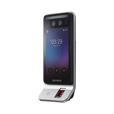 Lector Multi-tecnologia con detector de cubrebocas- Reconocimiento Facial, Huella, Tarjeta Móvil y lector de RFID(125kHz EM & 13.56 Mhz MIFARE) Compatible con BioStar2, Uso para Control de Acceso y Asistencia