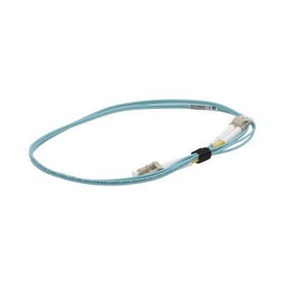 Jumper de Fibra Óptica Multimodo 50/125 OM3 XGLO, LC-LC Duplex, OFNR, Color Aqua, 1 Metro (3.28 Pies)