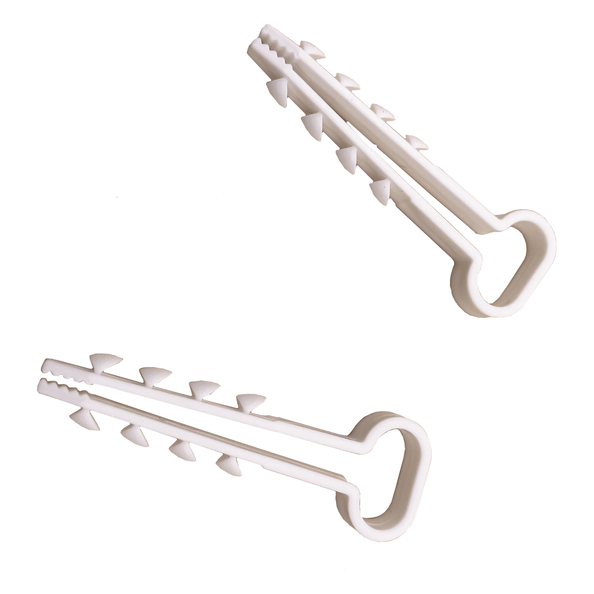 Bolsa con 100 clips sujetadores de plástico para cables de 6 a 12 mm. Ideales para instalaciones en pared, brindan sujeción firme y segura. — LINKEDPRO · SKU LPHOLD10