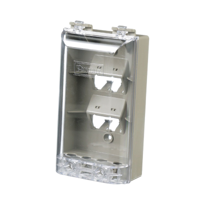 Placa de Pared Vertical, Resistente al Agua con Protección IP56, Acepta 4 Módulos Mini-Com, Color Gris