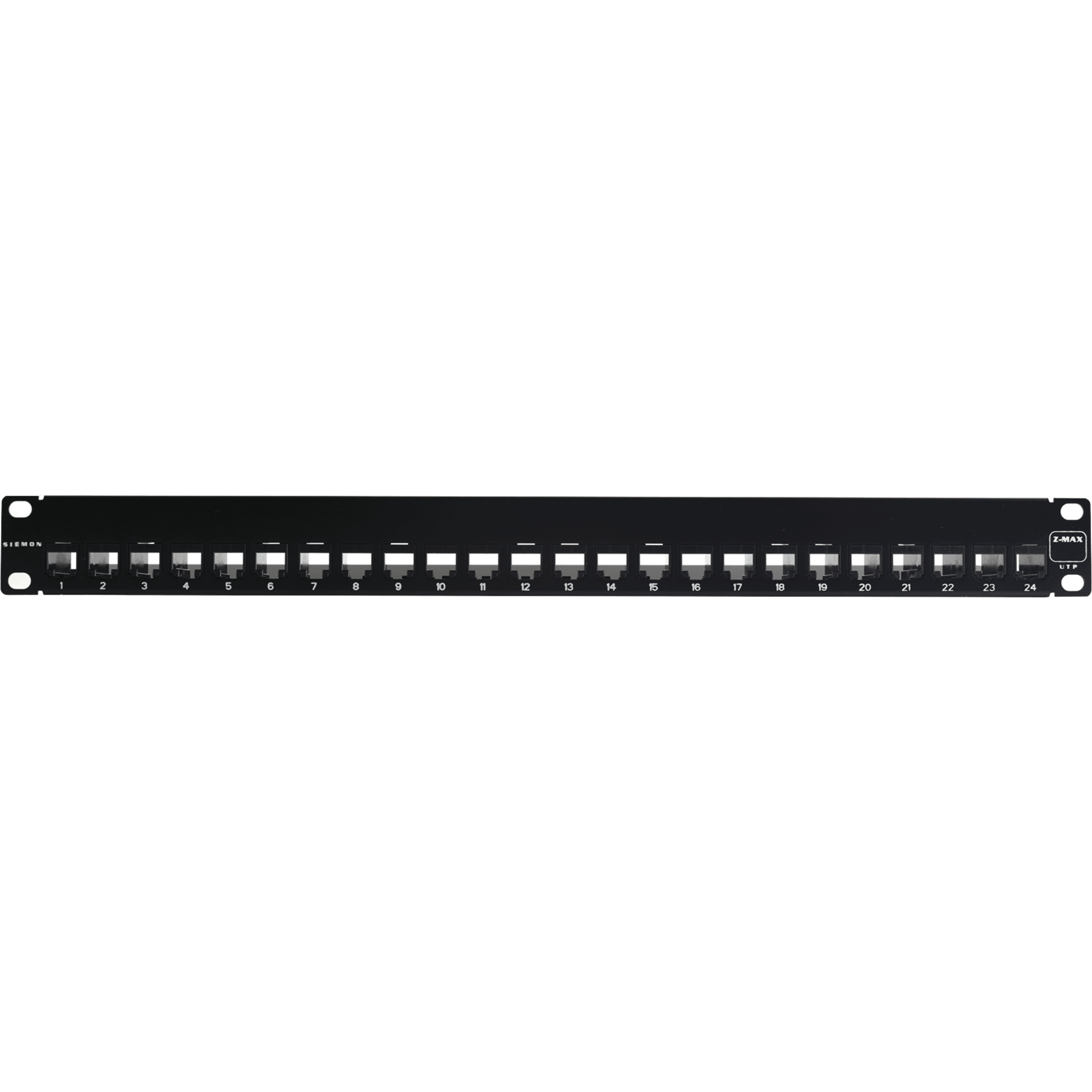 Patch Panel UTP Z-MAX de 24 Puertos, Precargado con Jacks Categoría 6, Plano, 1UR