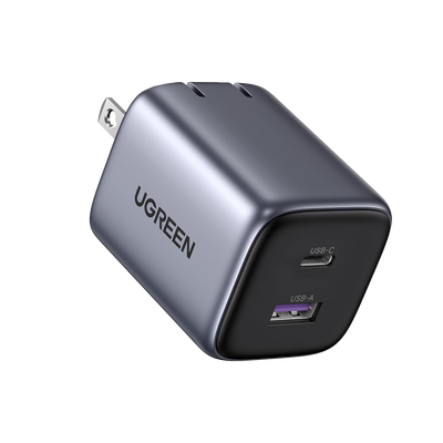 Cargador de 35W serie Nexode | 2 Puertos de Carga Rápida | USB-C y USB-A | Tecnología GaN II | Power Delivery 3.0 | Quick Charge 4.0 | Chip Confiable y Carga Inteligente | Optimiza la Experiencia de Carga | Tecnología Thermal Guard. — UGREEN · SKU 15538