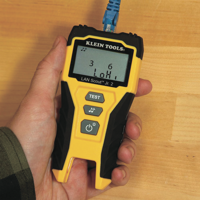 Tester de Cable LAN Scout™ Jr. 2/ Para: Prueba aprobada/ Error de Cableado/ Falla de Circuito Abierto o Cortocircuito/ Par Dividido/ Blindaje.