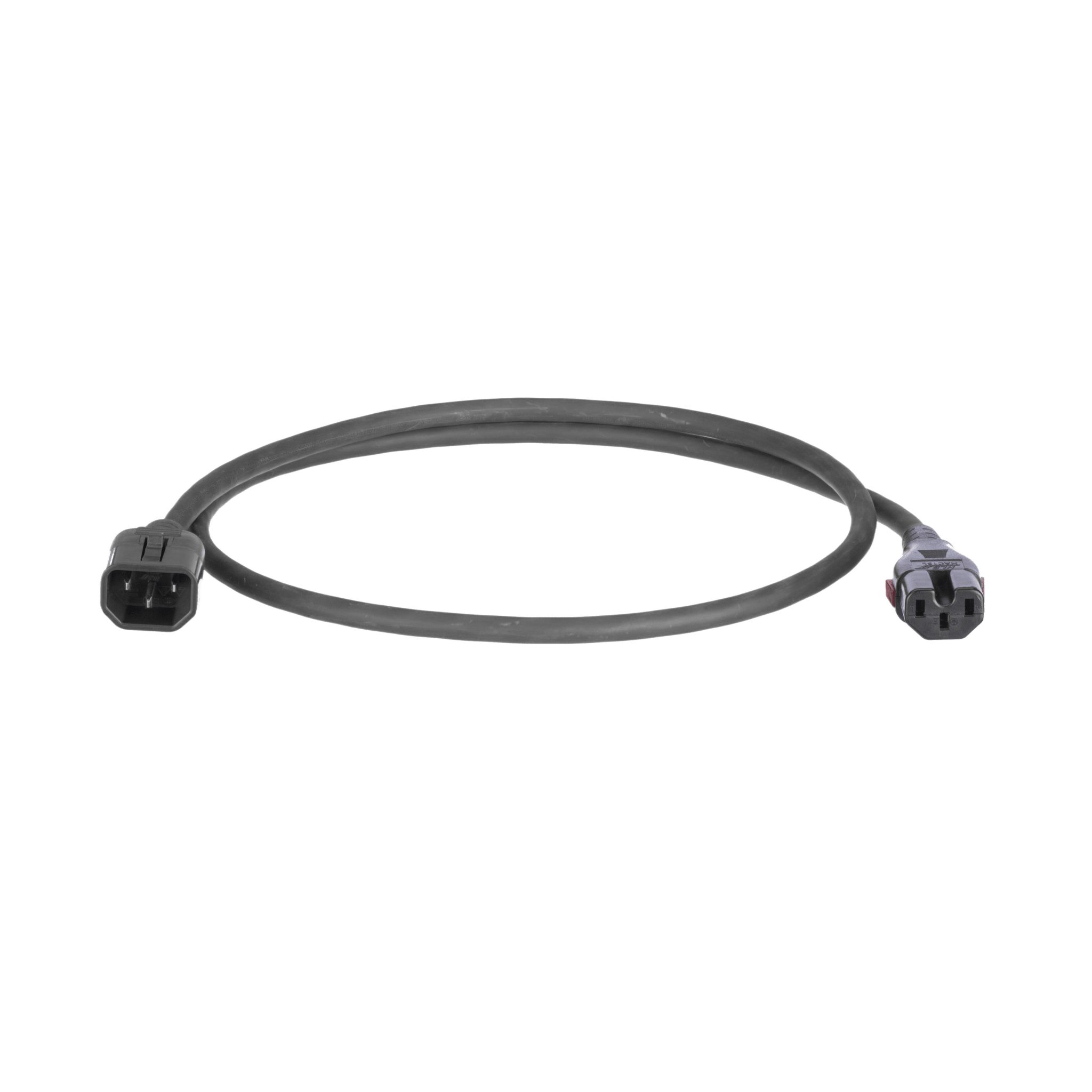 Cable de Alimentación Eléctrica Con Bloqueo Doble de Seguridad, de IEC C14 a IEC C13, 4 ft. de Largo, Color Negro, Paquete de 10 Piezas
