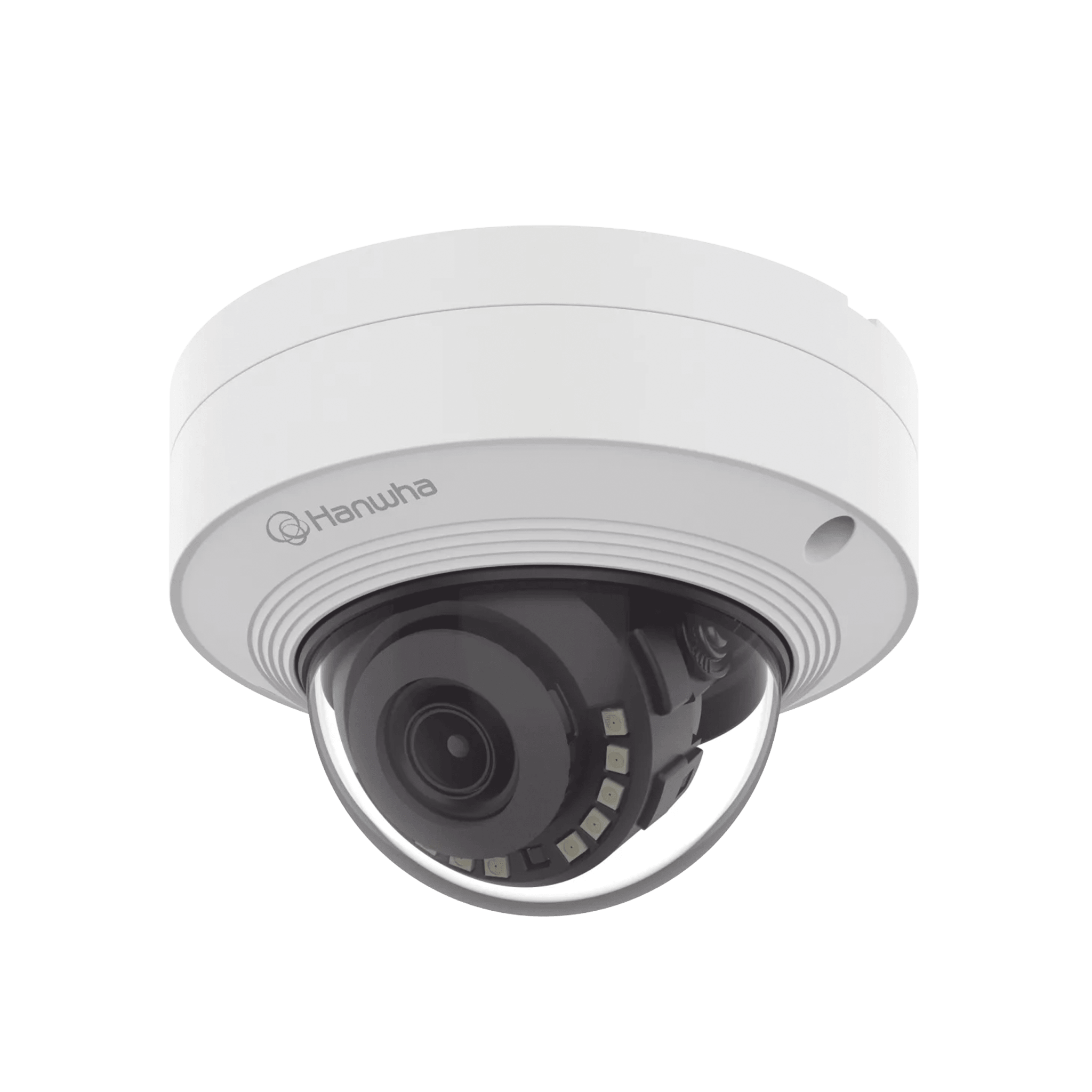 Cámara IP Tipo Domo con inteligencia artificial Antivandálica 5 Megapíxel / Lente 3 mm / IR 20M / WDR 120db / Exterior IP66 / IK10 / NEMA4X / H.265 & WiseStream / Conteo de personas y vehiculos — HANWHA VISION · SKU QNV-C8011R
