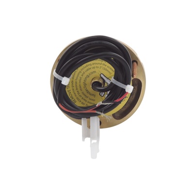 Luz led marina sumergible SeaBlaze X2, emite luz de color blanco y azul de 6000 lúmenes, fabricada en bronce naval con grado de protección IP68.
