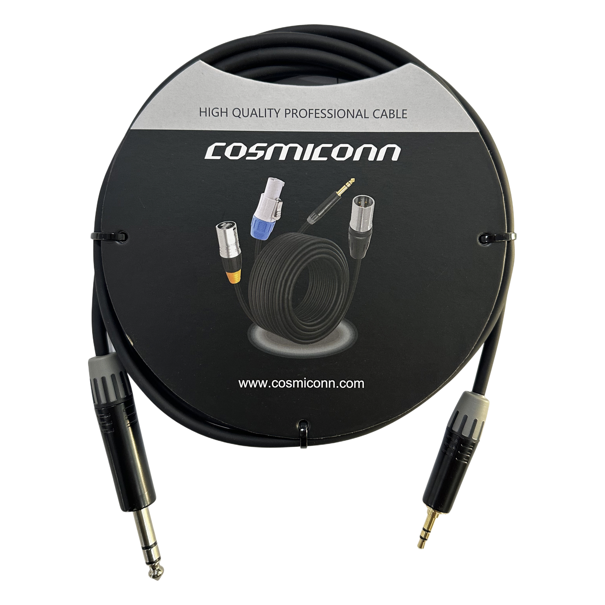 Cable 6.35mm a 3.5mm, conectores color negro MP3X-B - MTP3C-BG, length 3m — COSMICONN · SKU CMC220ASTPPS3BG1