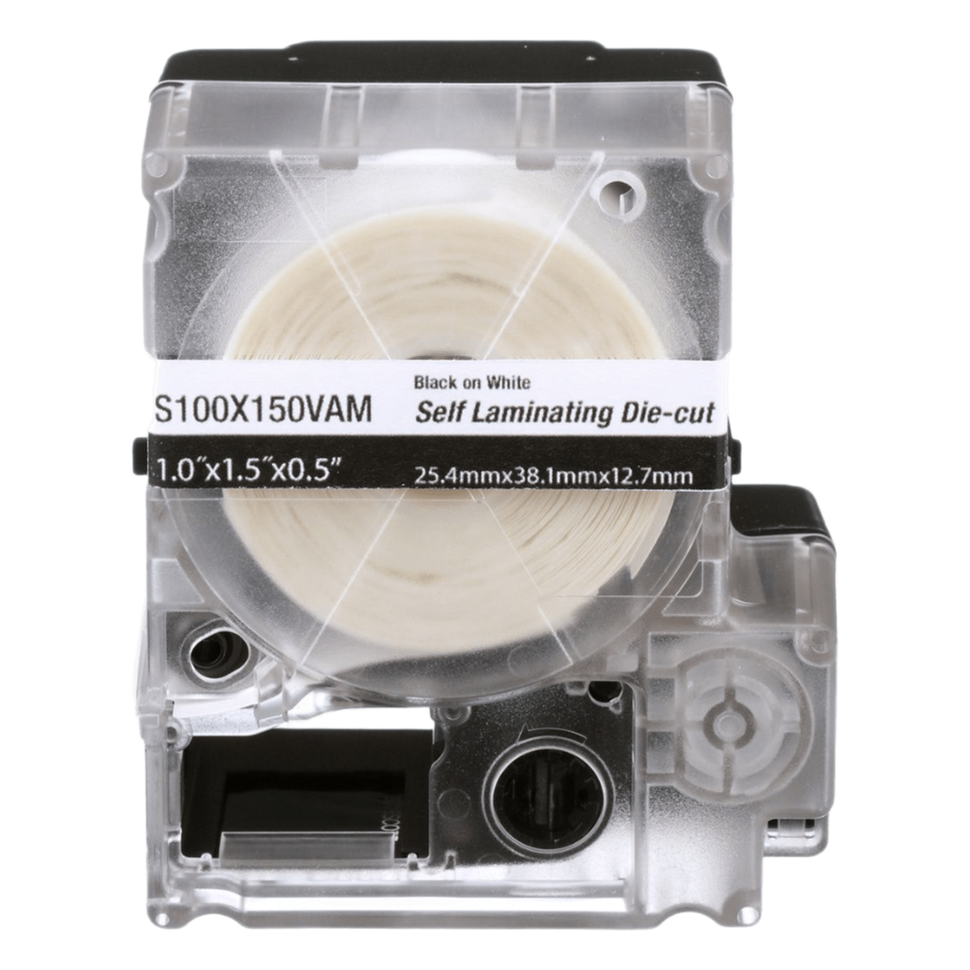 Casete de 175 Etiquetas Autolaminadas de 25.4 x 38.1 mm (1 x 1.5 pulgadas), para Cables de 4 a 8.1 mm (0.16 a 0.32 pulgadas) de Diámetro, Área de Impresión Color Blanco — PANDUIT · SKU S100X150VAM