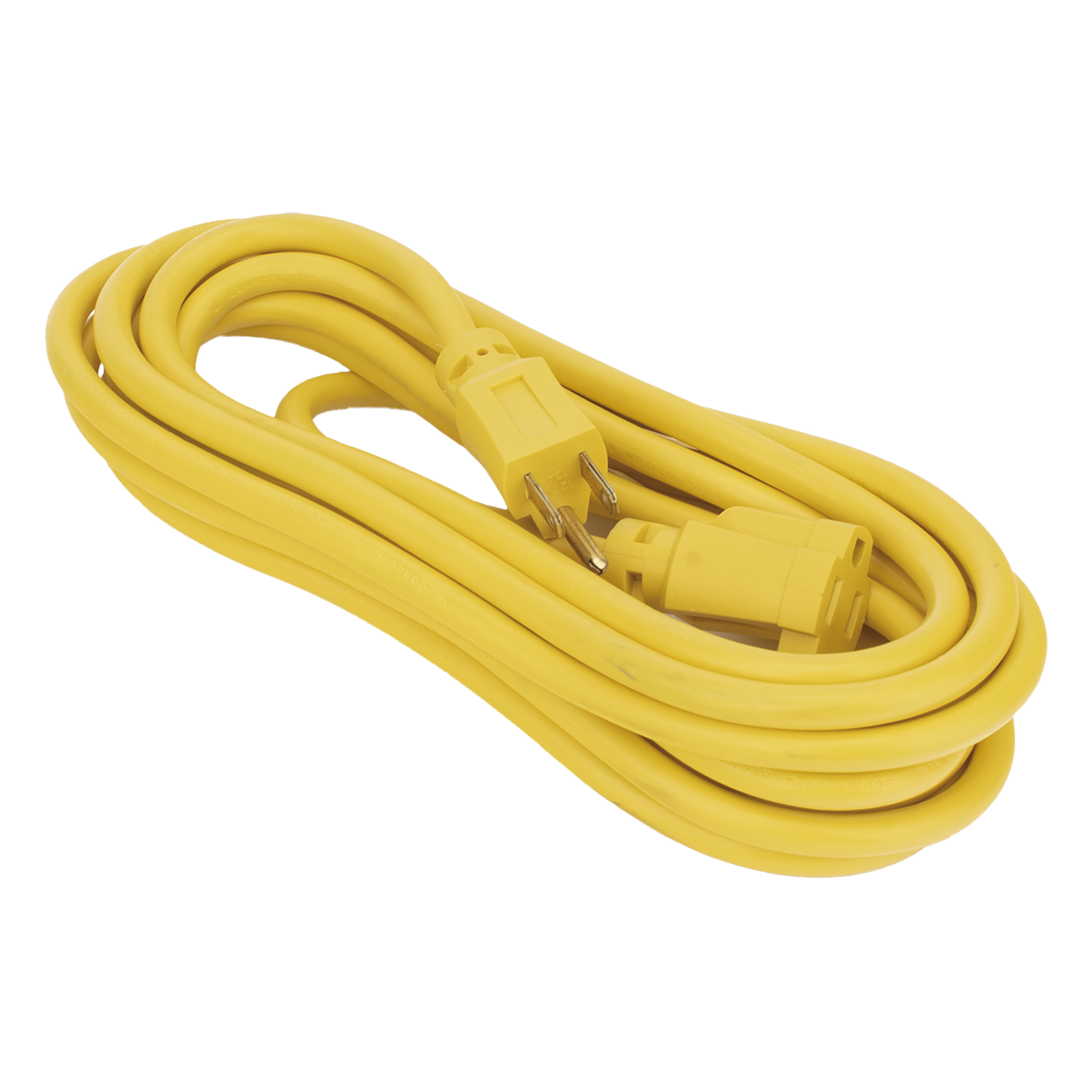 Extensión Eléctrica de Uso Rudo Aterrizada 5 metros /127 V CA 10 A Máximo / Color Amarillo.